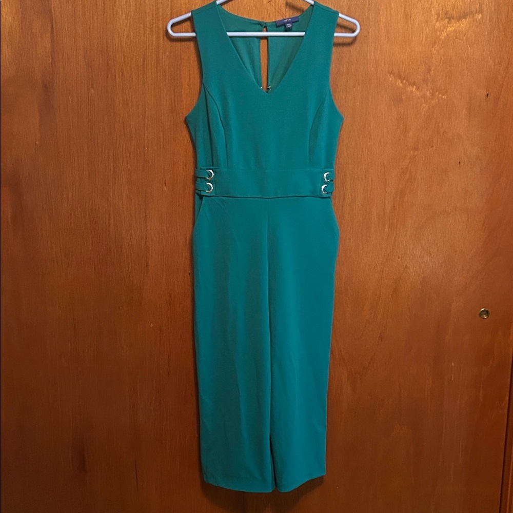 Apt. 9 Teal Midi Jumpsuit with V-Neck